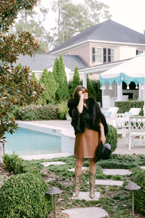 Black Mink Shawl w/ Black Fox