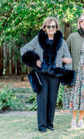 Houndstooth Jacket w/Fox Trim