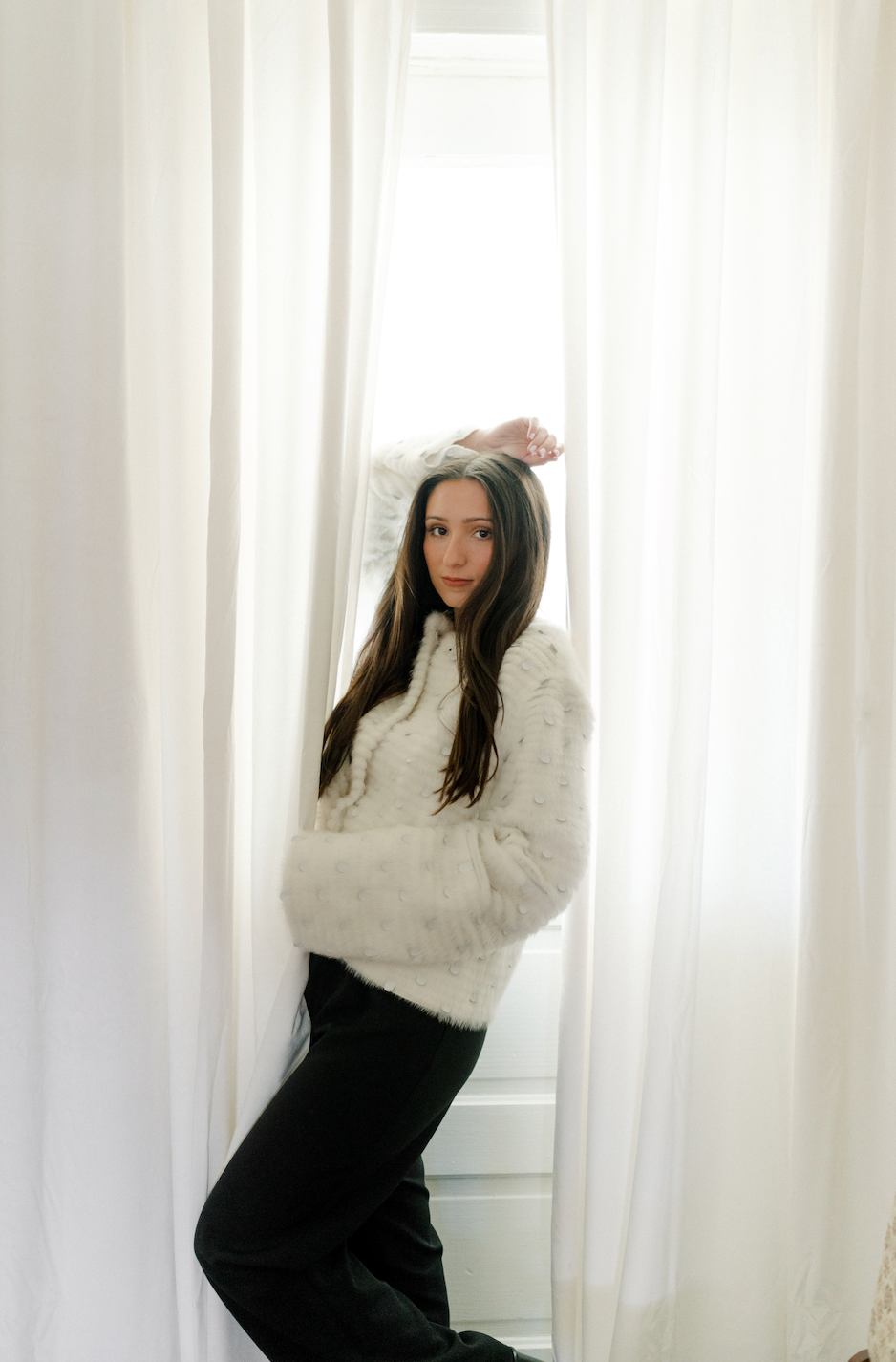 White Mink Jacket w/Leather