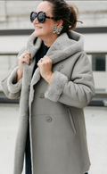 Gray Leather Shearling