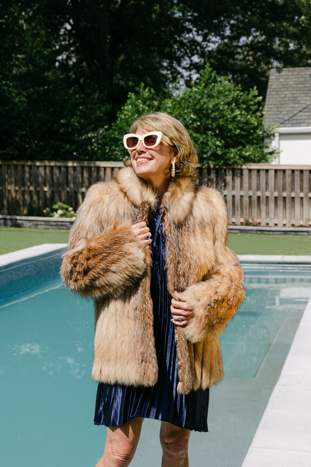 Golden Seal Coat w/Crystal Fox Collar