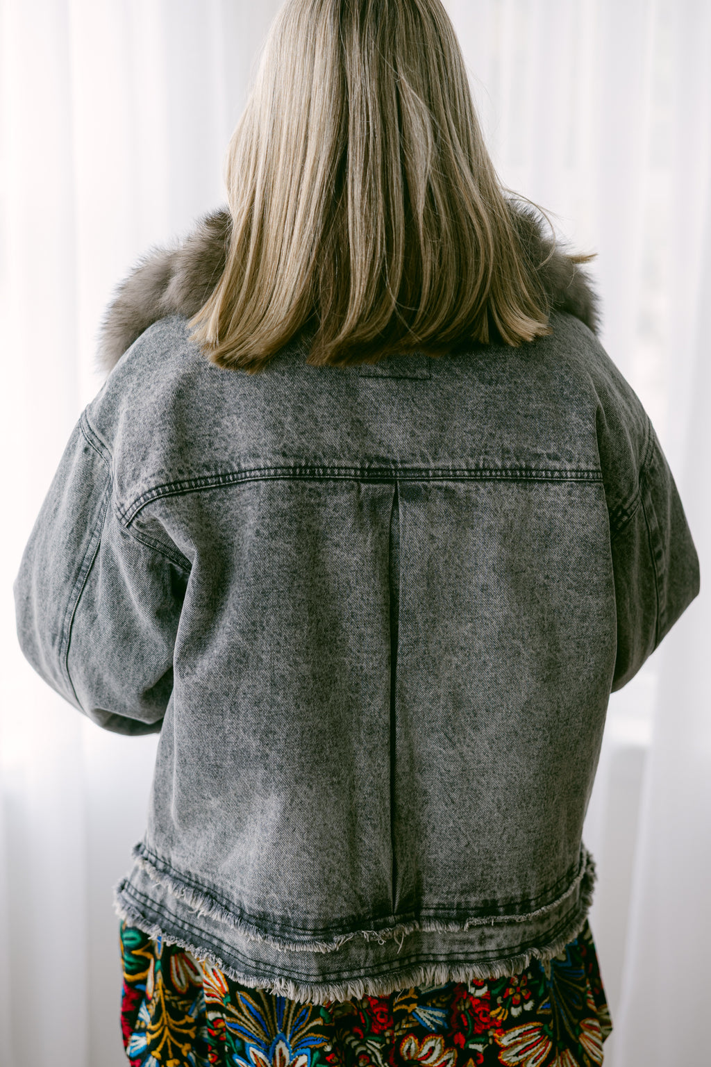 Denim Jacket w/Fox Collar