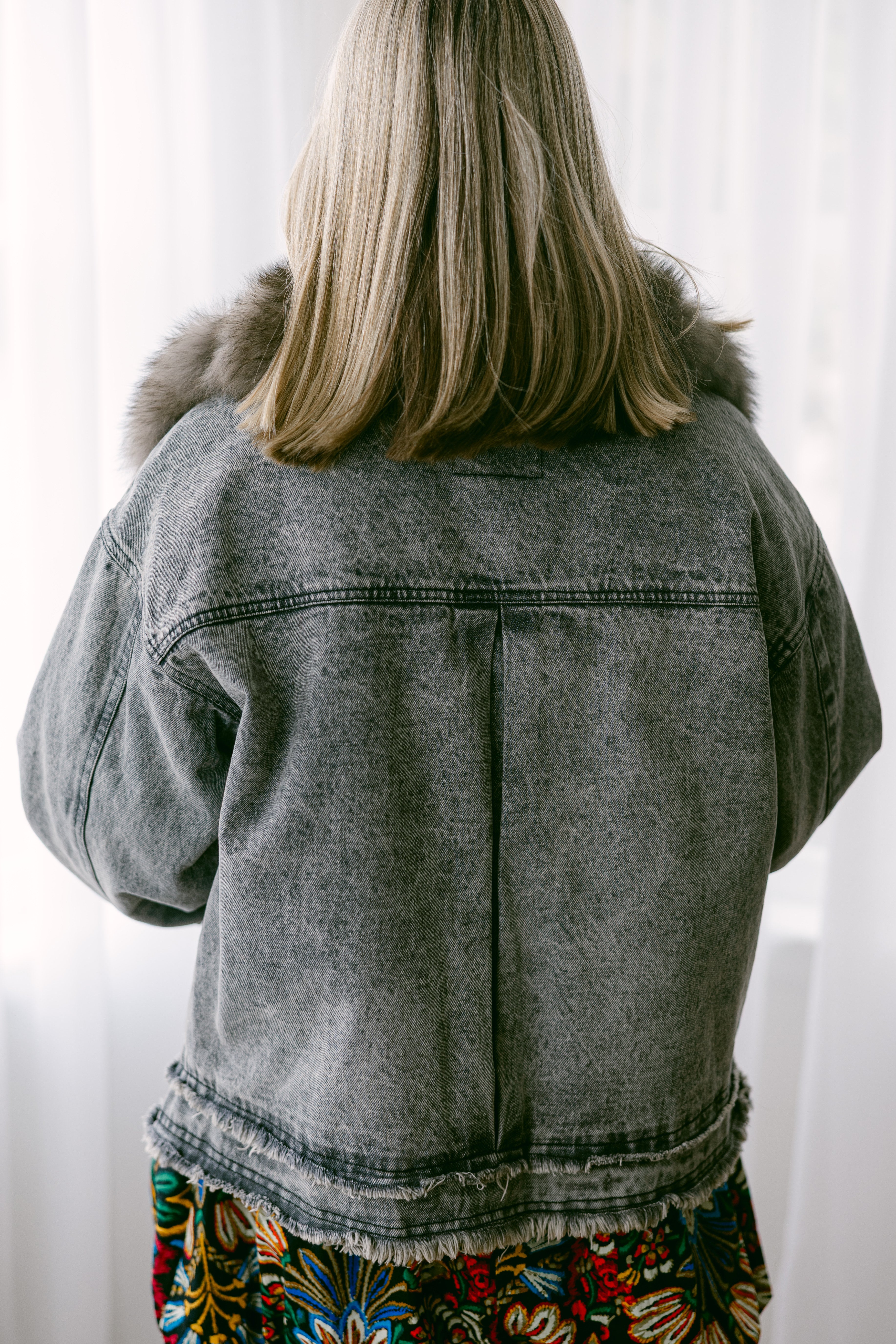 Denim Jacket w/Fox Collar