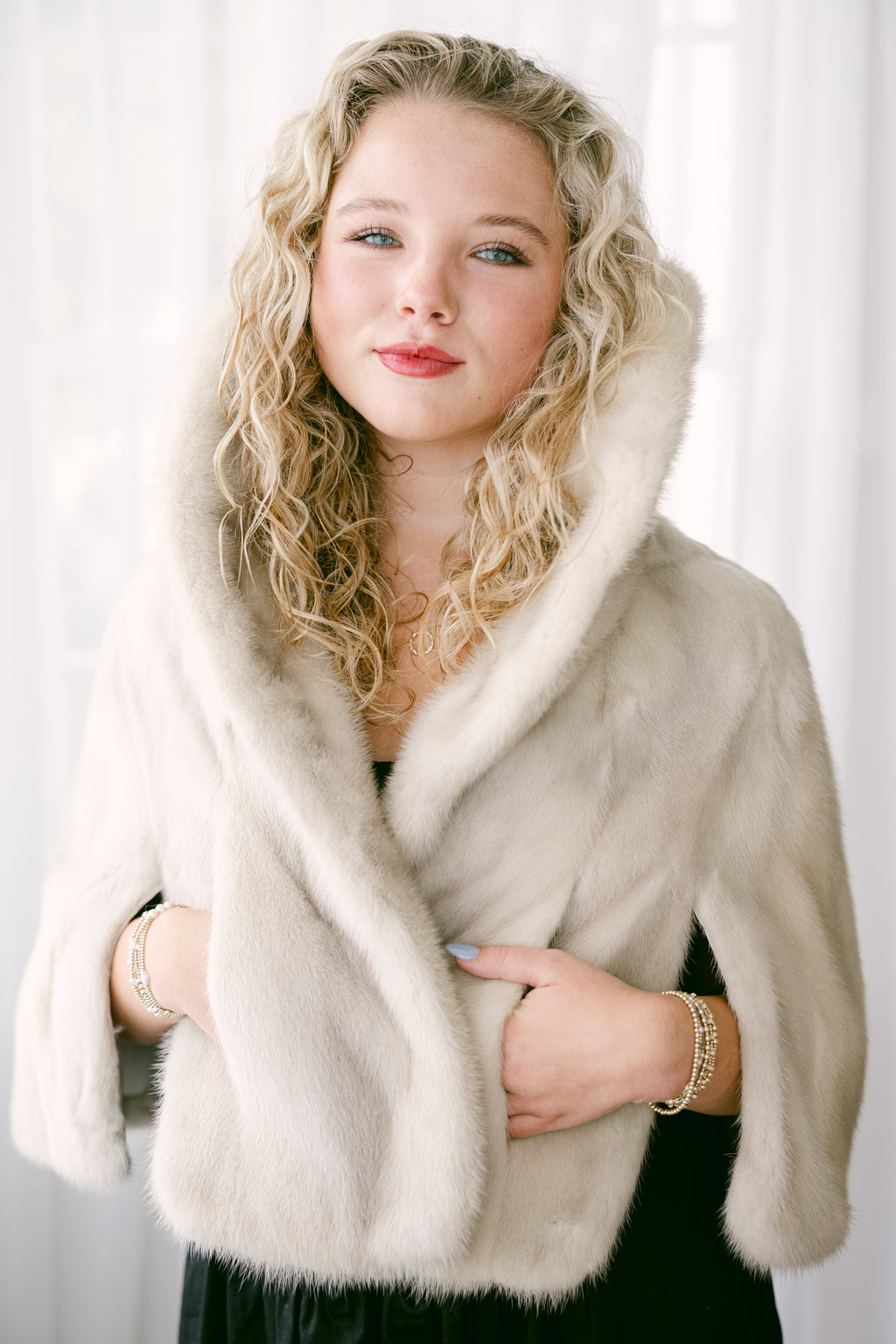 Tourmaline Mink Capelet