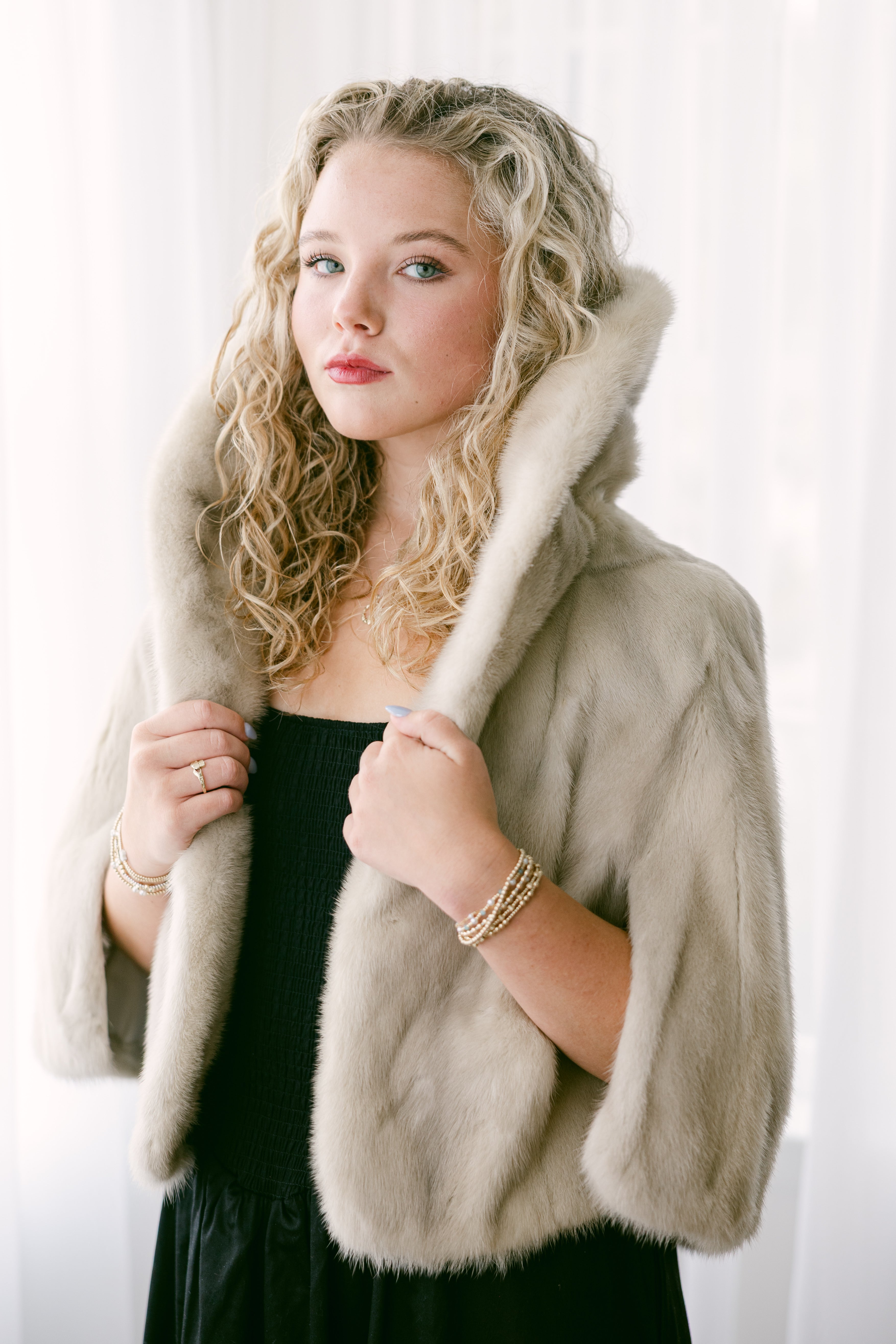 Tourmaline Mink Capelet