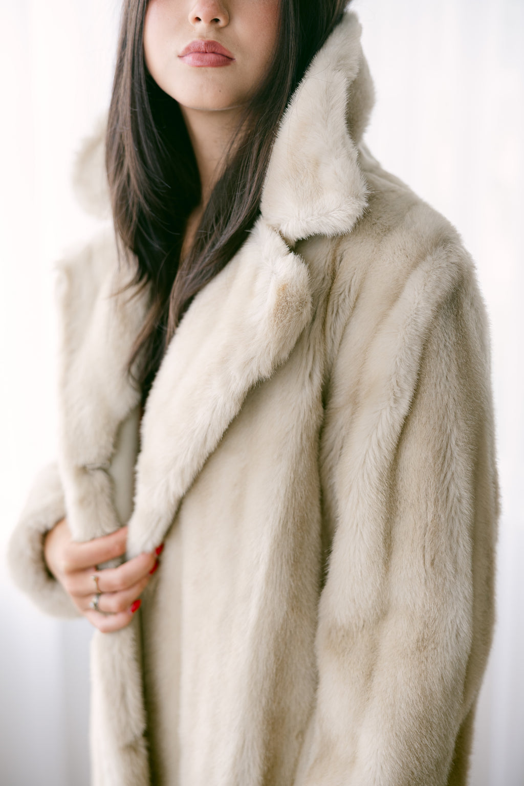 Tourmaline Mink Coat w Leather Belt