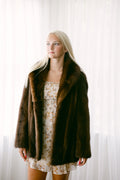 Mahogany Mink Jacket w Sable Collar