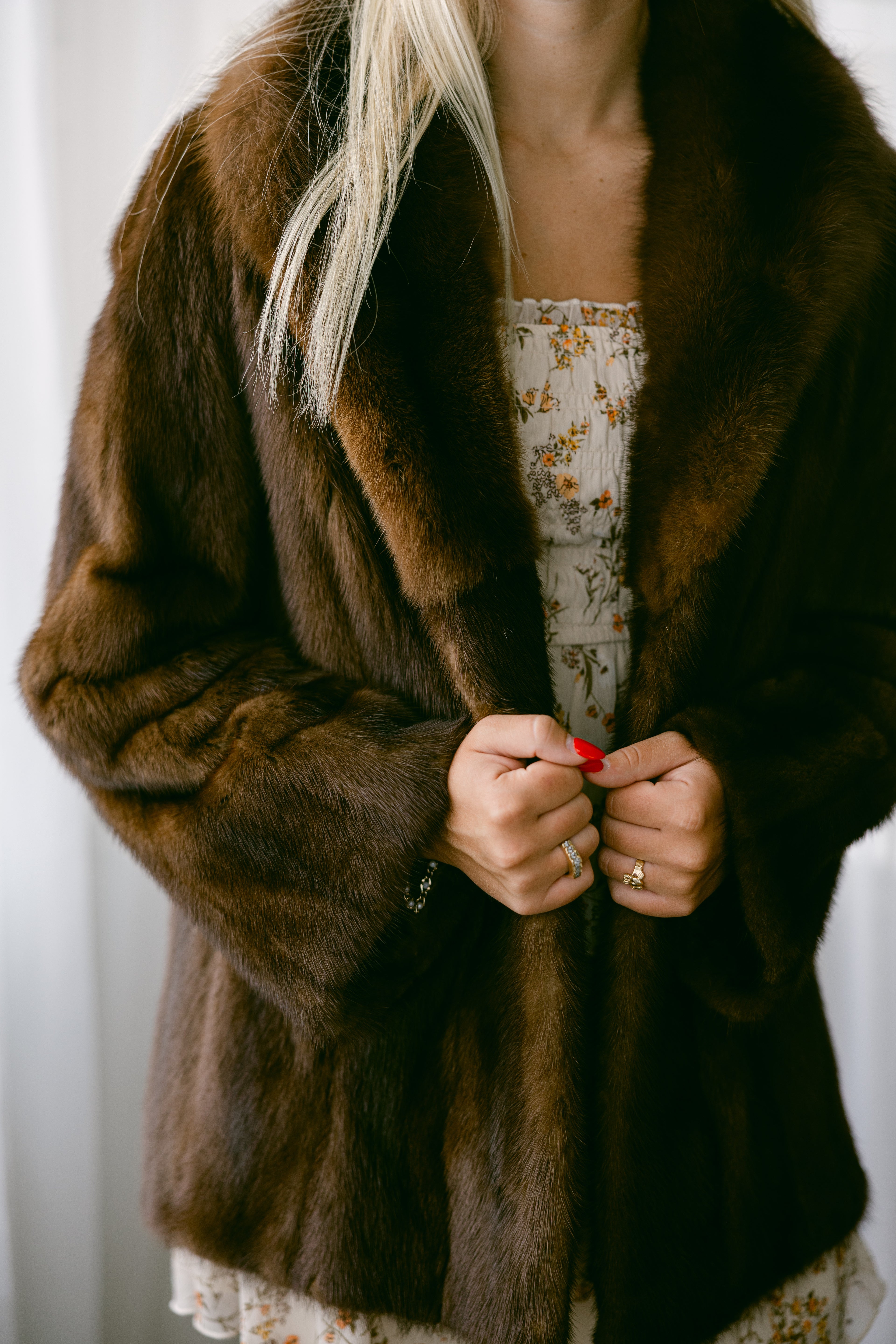 Mahogany Mink Jacket w Sable Collar