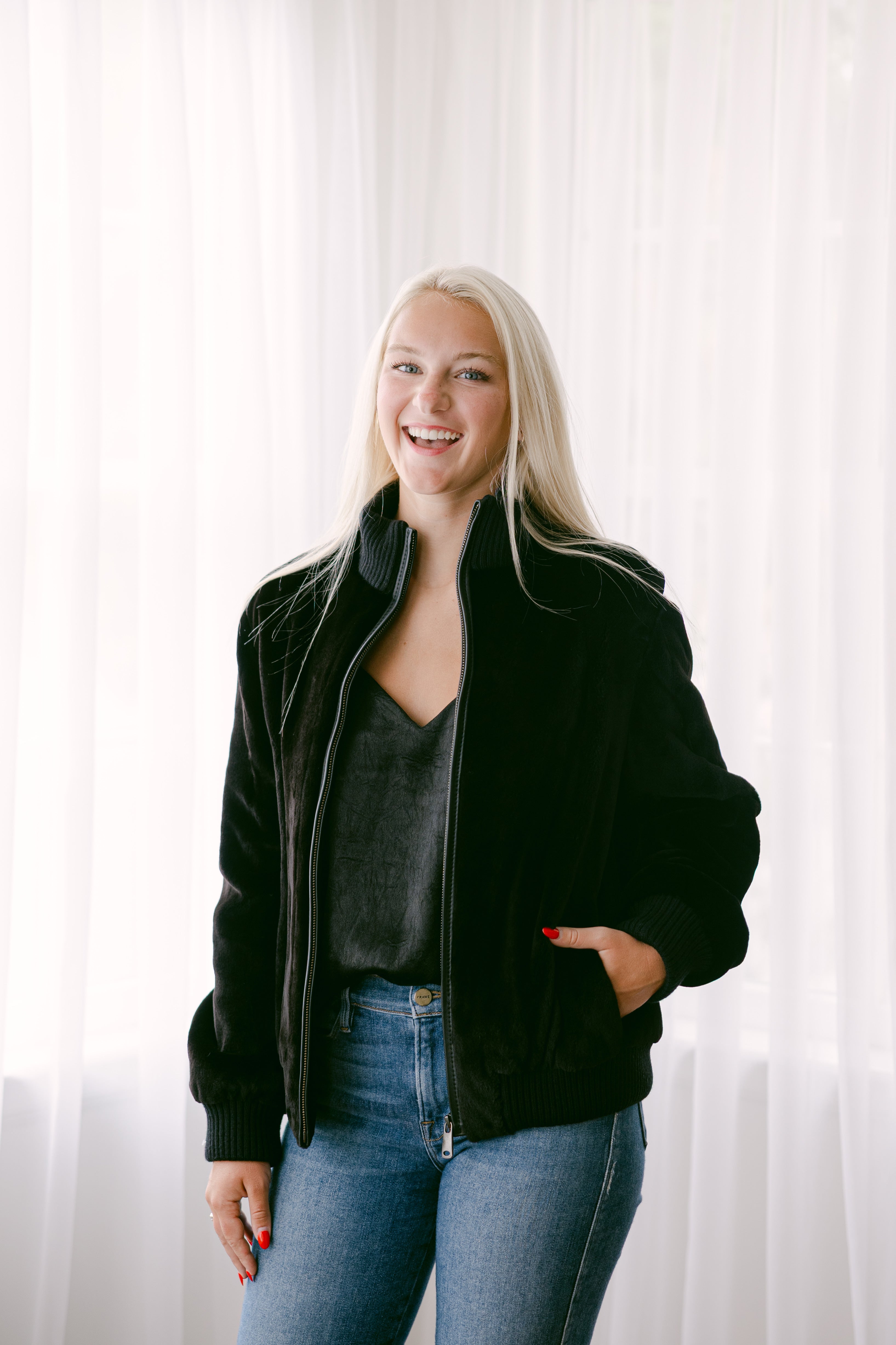 Sheared Ranch Mink Zippered Jacket
