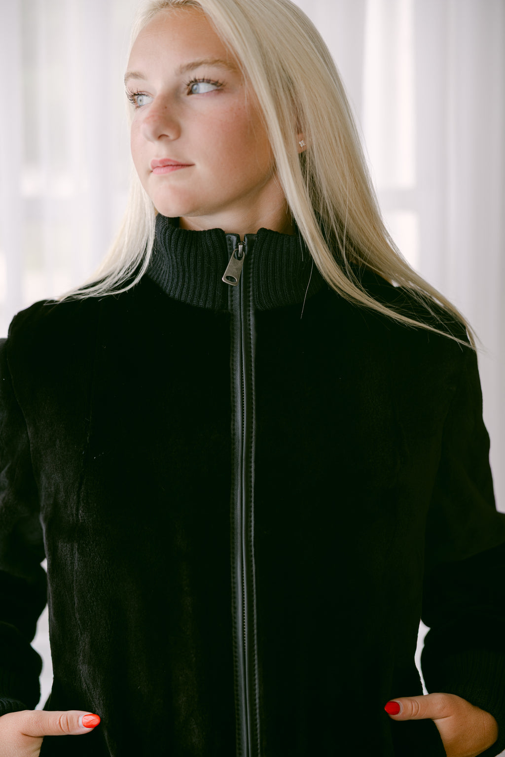 Sheared Ranch Mink Zippered Jacket