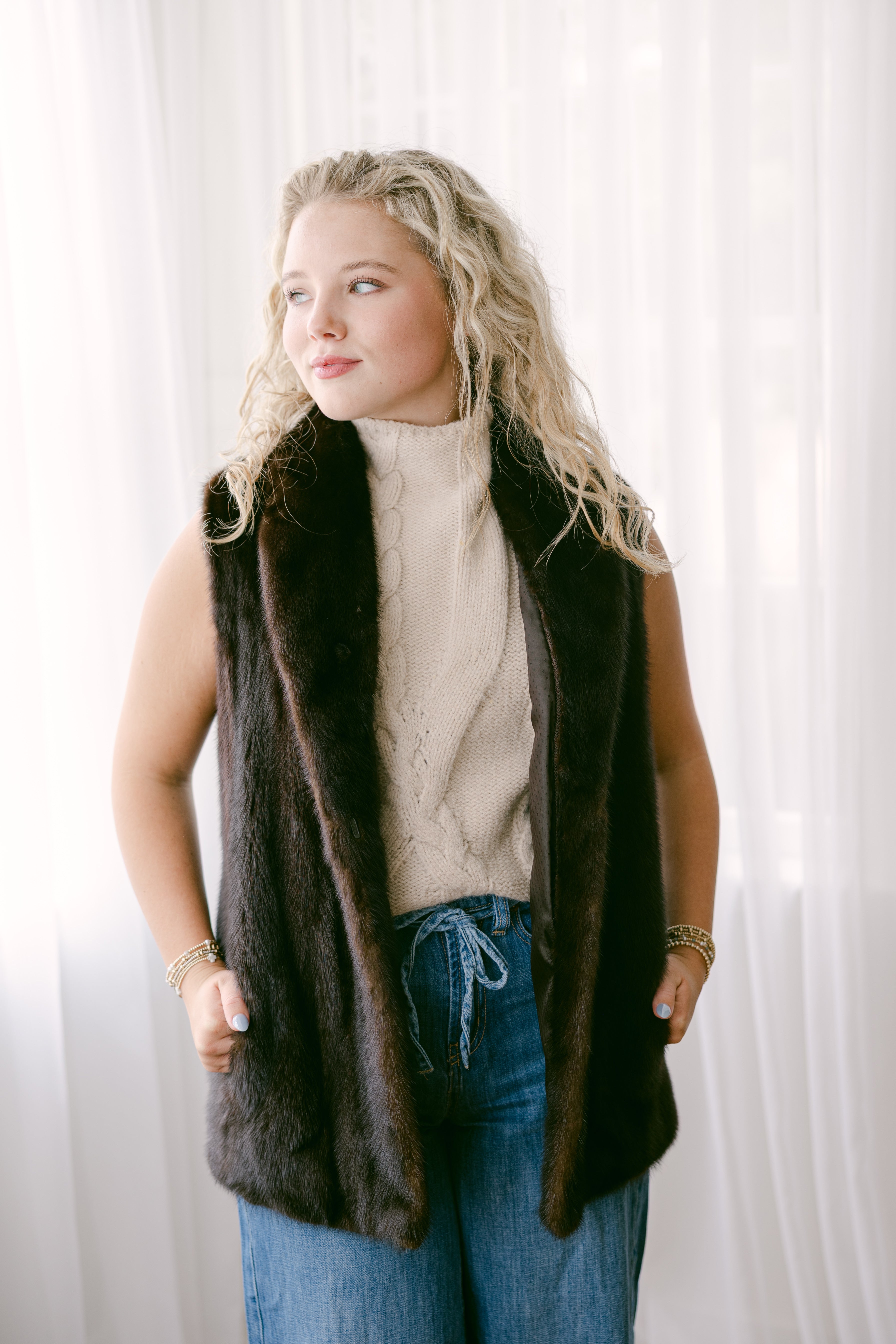 Dark Mahogany Mink Vest