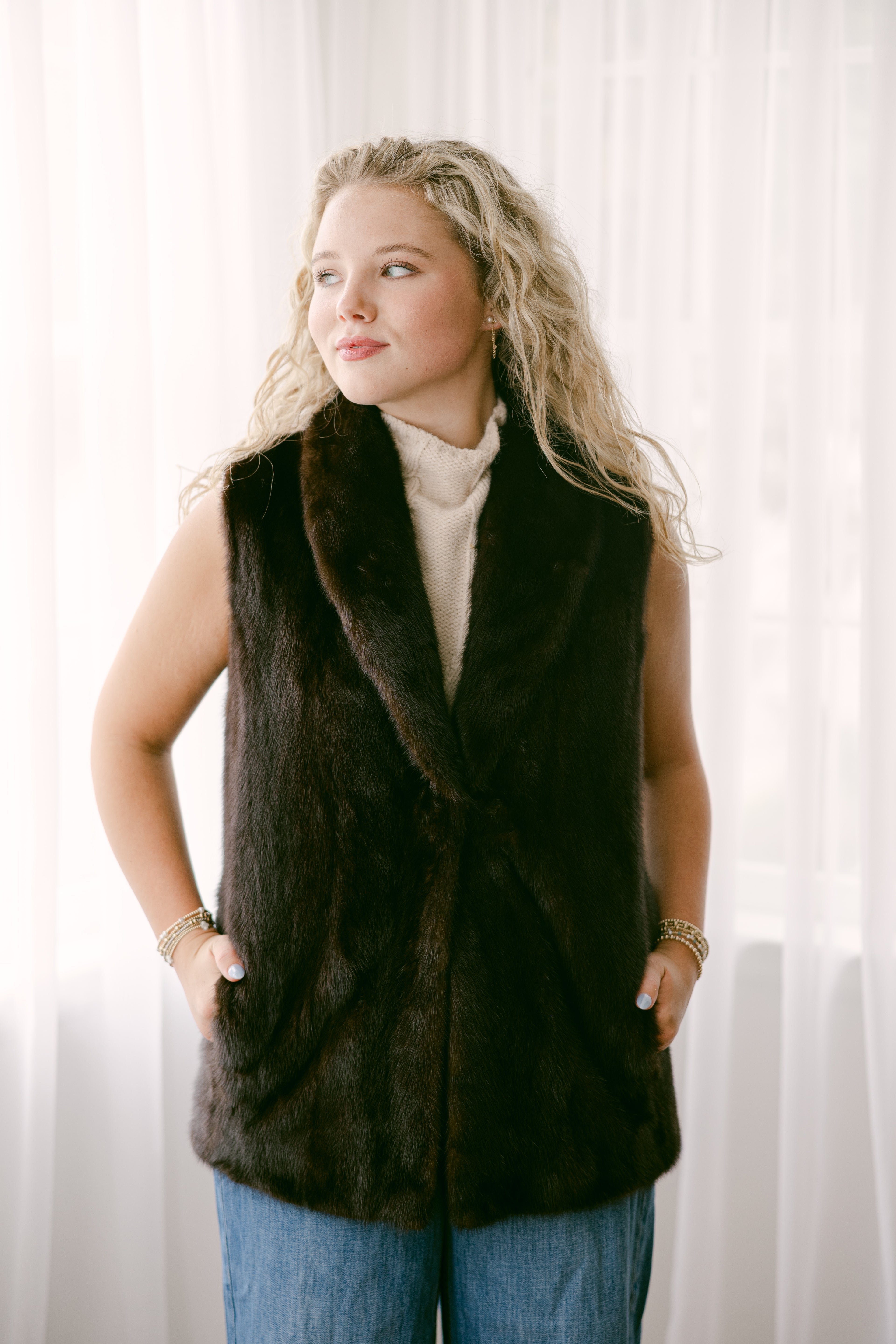 Dark Mahogany Mink Vest