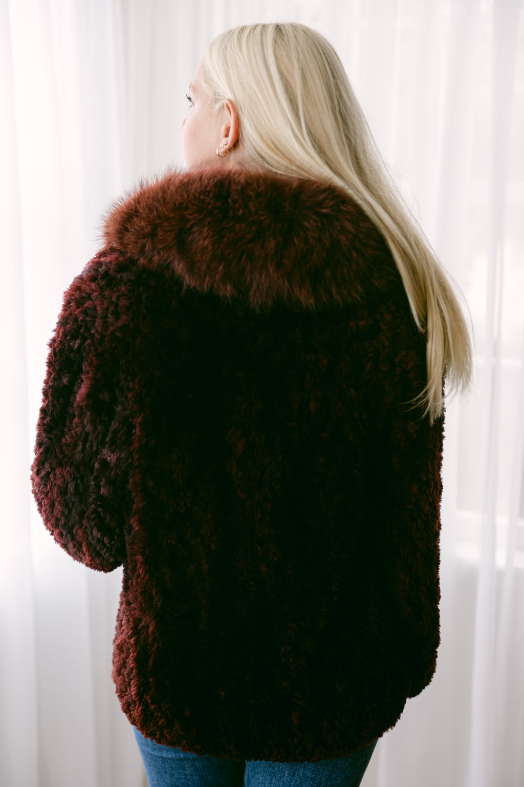 Dark Burgundy Paula Lishman Knitted Jacket