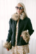 Black Puffer Jacket w/Finn Raccoon Trim